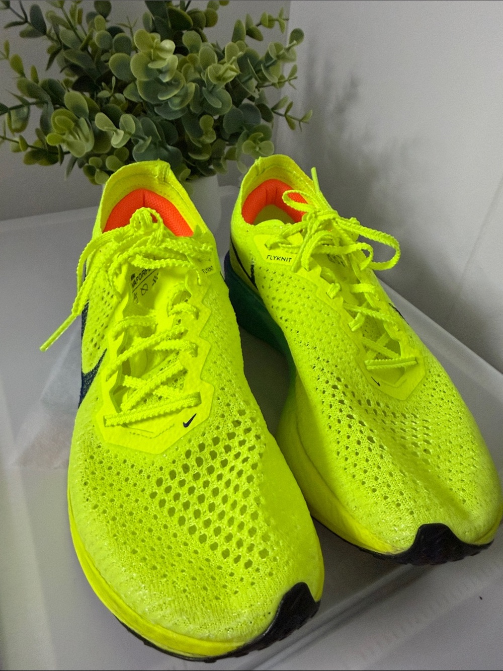 Nike Vaporfly Flyknit Running Shoes in Neon Yellow